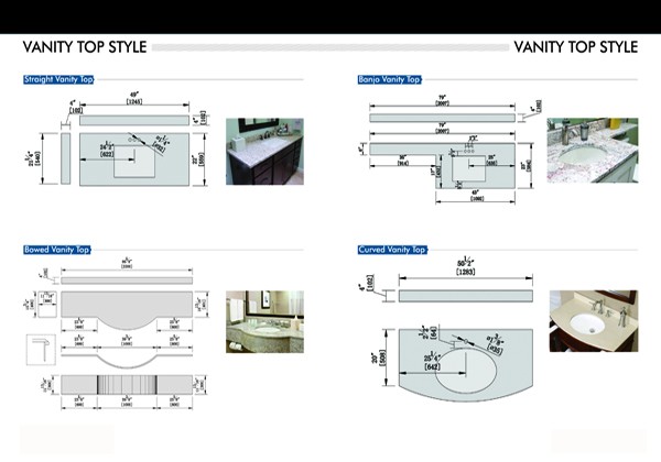 Newstar Menards Banjo Bath Cut-To-Size Stone Marble Granite Quartz Vanity Top Countertop