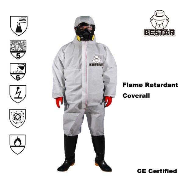 Fire Retardant ISO13485 Disposable Paint Protective Coveralls Single Use Overalls