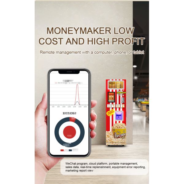 Fully Automatic High Capacity Low Consumption Commercial Popcorn Vending Machine