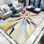 Polyester Fiber Flower And Yellow Leaf Living Room Floor Carpet Special Style