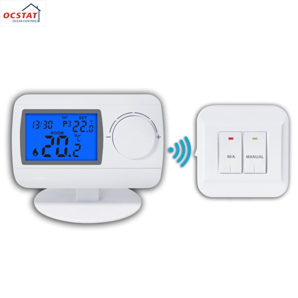 Works With Most Heating Systems Automatic Heating Boiler Programmable Thermostat White Customized Temperature Regulation Solution For HVAC Systems