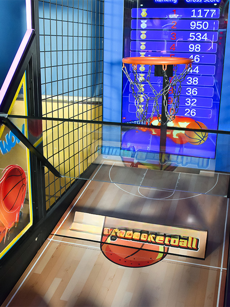 Coin Op 55Inch Screen Arcade Hoops Basketball Cabinet Two Modes