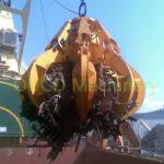 6 Ropes Crane Grab Bucket Bulk Heavy Duty Electro-hydraulic Cargo Orange Peels