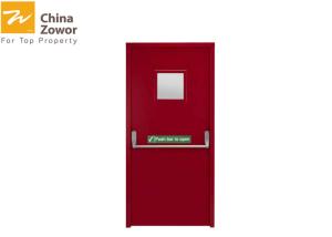 China UL Listed 45 mm Single Swing Steel Insulated Fire Door With Panic Bar/ Fire Exit Door wholesale