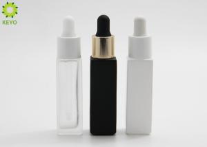 China Cosmetic Custom 10 Ml Essential Oil Bottles White Black Frosted Square wholesale