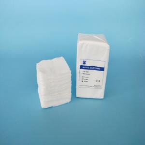 China Cotton Sterile Medical Gauze Swabs White Color With Folded / Unfolded Edges wholesale