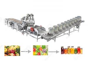 China Fruit And Vegetable Cleaning Air-Drying And Cutting Machine Production Line For Canning wholesale
