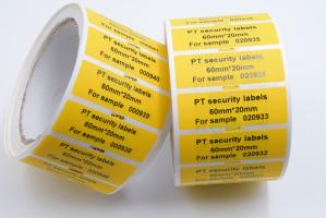 China PET Film Security Seal Total Transfer Tamper Evident Label Material wholesale