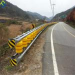 Traffic Safety EVA Buckets Rolling Guardrail PU And PVC Roller Barrier For