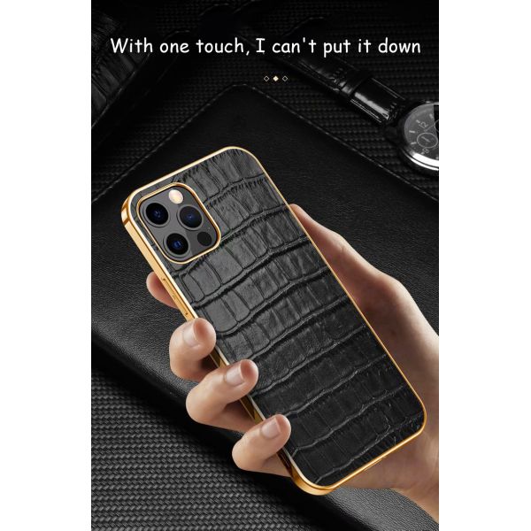 Shockproof Luxury Crocodile Skin Pattern Leather Phone Case for iPhone 12 13 14 Pro Max