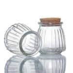 Small Clear Glass Dessert Glass Container Jars With Cork Lid 7oz 200ml