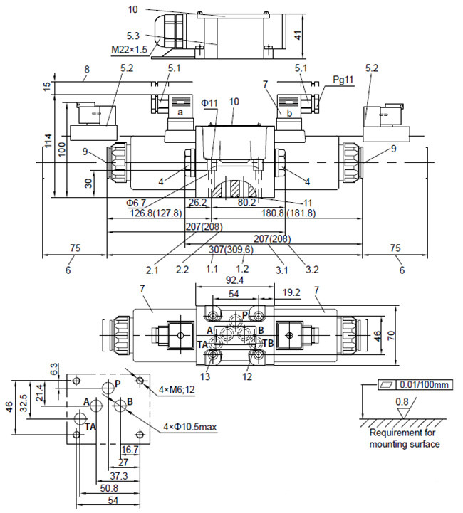 Solenoid Parker Hydraulic Directional Control Valve Wet pin AC DC WE 10...L3X