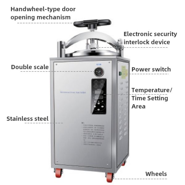 For Laboratory 24L Sterilization Equipment Small Vertical Pressure Steam Sterilizer Autoclave Machine