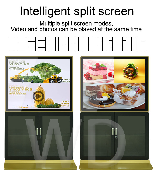 49 Inch 2160P Android 2GB RAM Floor Standing Digital Signage With File Cabinet