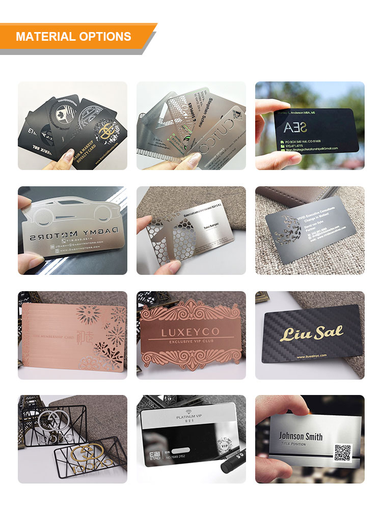 Business Stainless Steel Metal name Card printing