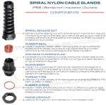 Spiral Cable Gland / Spiral Flexible Strain Relief Connector Nylon (Polyamide) 6