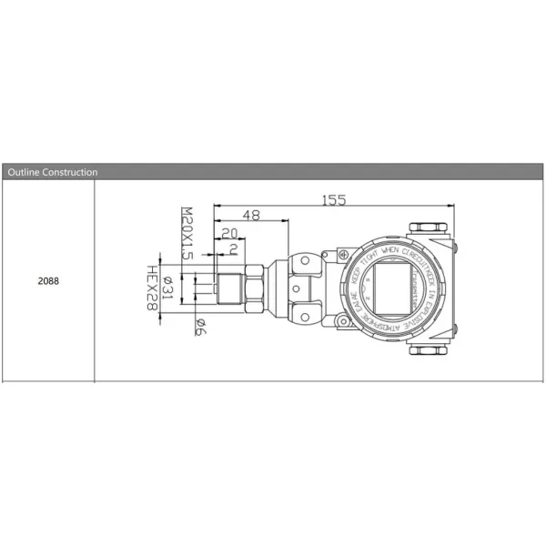 LED Digital Display OEM Pressure Transmitter Smart Pressure Sensor