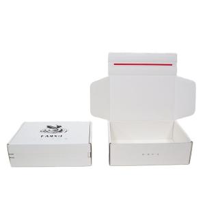 China Rectangle White Corrugated Mailer Boxes Zipper Cardboard Box For Gift Packaging wholesale