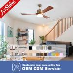Decorative LED Light Solid Wood Ceiling Fan With 5 Speed Remote Control