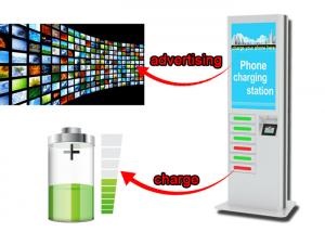 China Commercial Advertising Cell Phone Charging Station Kiosk, 42 Inch LCD Screen Digital Signage wholesale