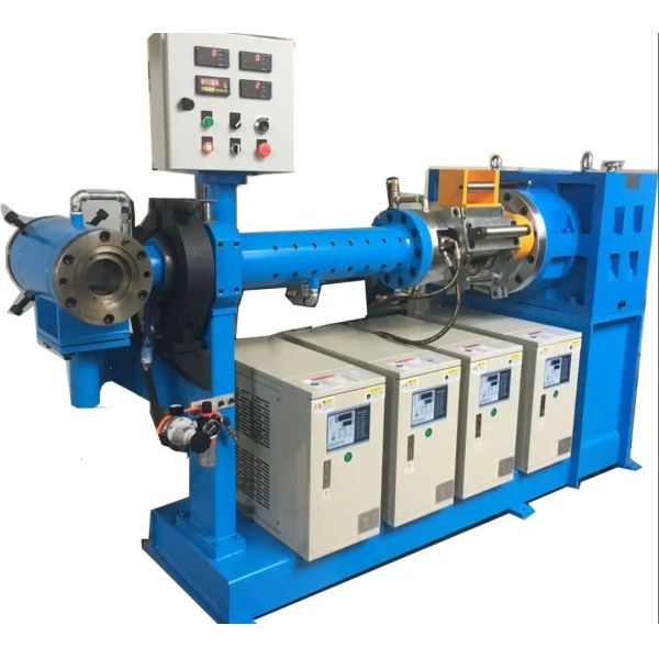 Precise Temperature Control Force Feeding Single Screw Rubber Extruder Machine with PLC Control System