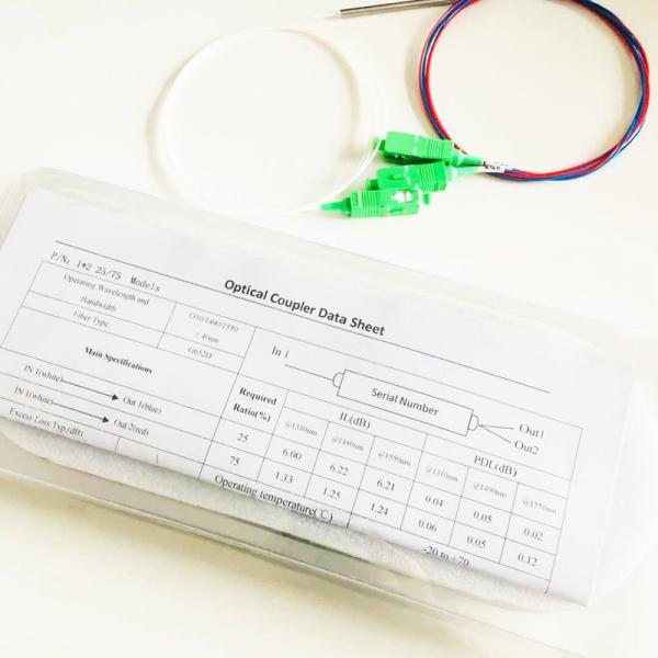 SC/APC Connectors Fiber Optic Cable Splitter 1x2 FBT Single Mode Standard