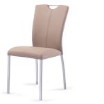 Wear Resistant Leather Dining Room Chairs With Electroplated Steel Legs