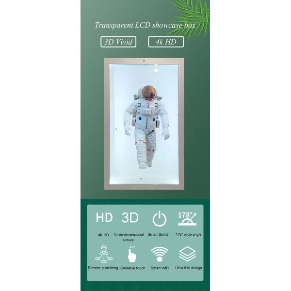 86 inch See Through Lcd Screen Product Showcase Lcd Display Box Android Touch Screen Advertising Player