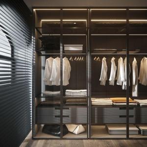 China YALIG American Style Wooden Wardrobe Cabinet with Modern Glass Door Design NO Folded wholesale