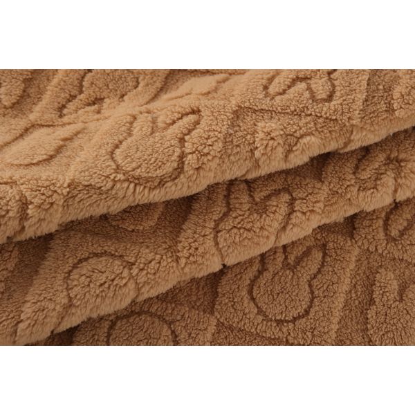 Eco-friendly Rabbit Pattern 100% Soft Polyester Jacquards Fabrics Shu Velveteen Sherpa Cotton Fabrics for Clothing for Home Blanket Textile
