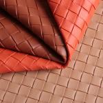 Soft and Durable Embossed Woven Handbag PVC Faux Leather Fabric