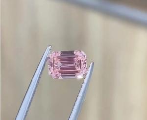 China Synthetic Emerald Cut Lab Grown Pink Diamonds Jewelry Fancy Light Grade on sale