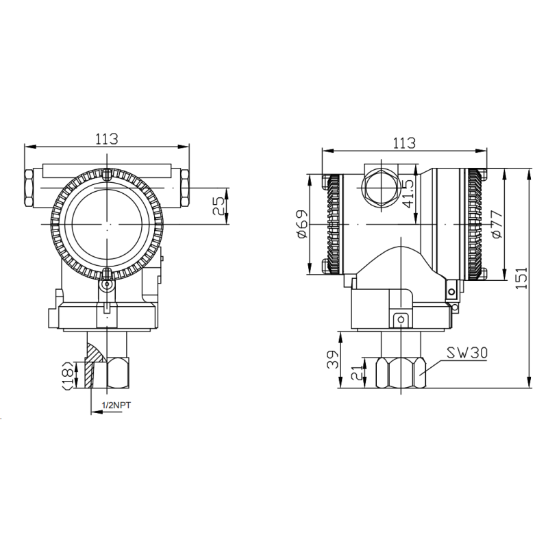 Safe Explosion Proof Pressure Transmitter For Oil & Gas Drilling / Storage In Petroleum Industry