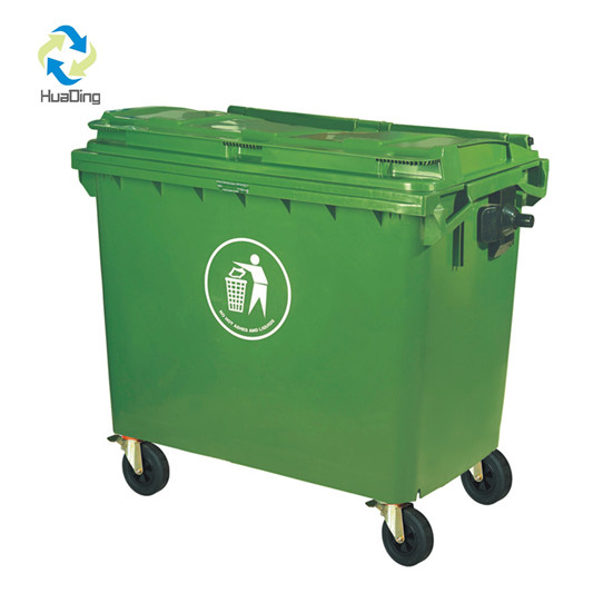 660 liter high quality trash can hdpe garbage bin wheelie waste container outdoor dustbin 660l with wheels