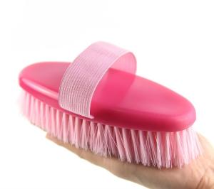China 6.75'' Personalised Horse Brush Easy Gripping Matched Elastic Strap Handle wholesale