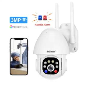 China SH039B Audible Alarm 3MP Cameras Spotlight Light Indoor Security Camera Surveillance Wireless Outdoor Wifi Cctv Cameras wholesale