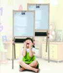 Movable Double Sided Whiteboard / Children'S Stand Up Chalkboard