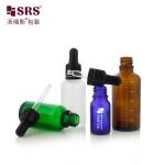 D003-2 Frosted Clear Green Blue Amber Transparent Glass Dropper Bottle TE Tamper