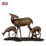 Europe Regional Feature Bronze Sika Deer Sculpture for Custom Metal Animal