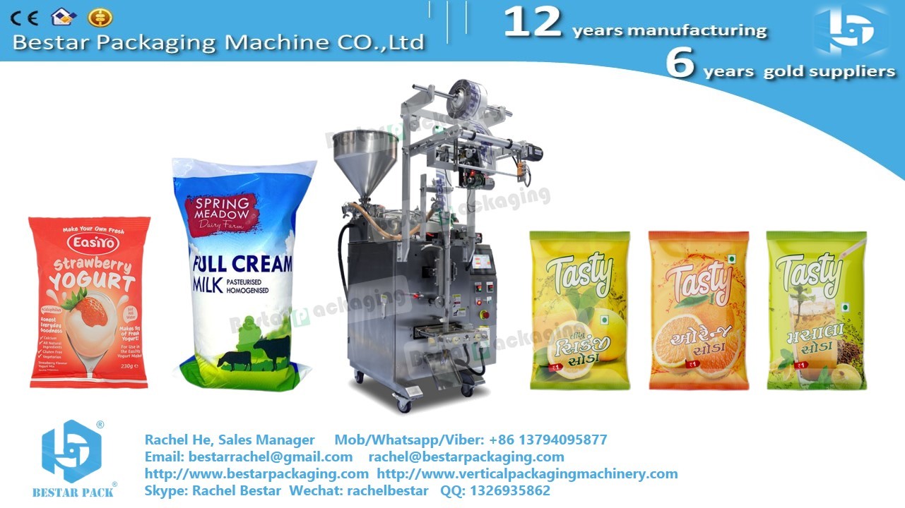 How to make the ice gel bag by Bestar liquid packaging machine with pump BSTV-160S
