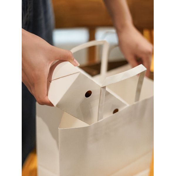 Flexo Printing Recycled Flat Handle Paper Bag Biodegradable Plain Brown Kraft Paper Bag