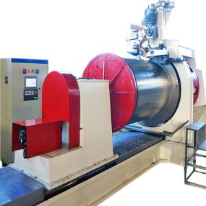 China HWJ300mm Wedge Wire Oil Well Screen Welding Machine With Mitsubishi System wholesale