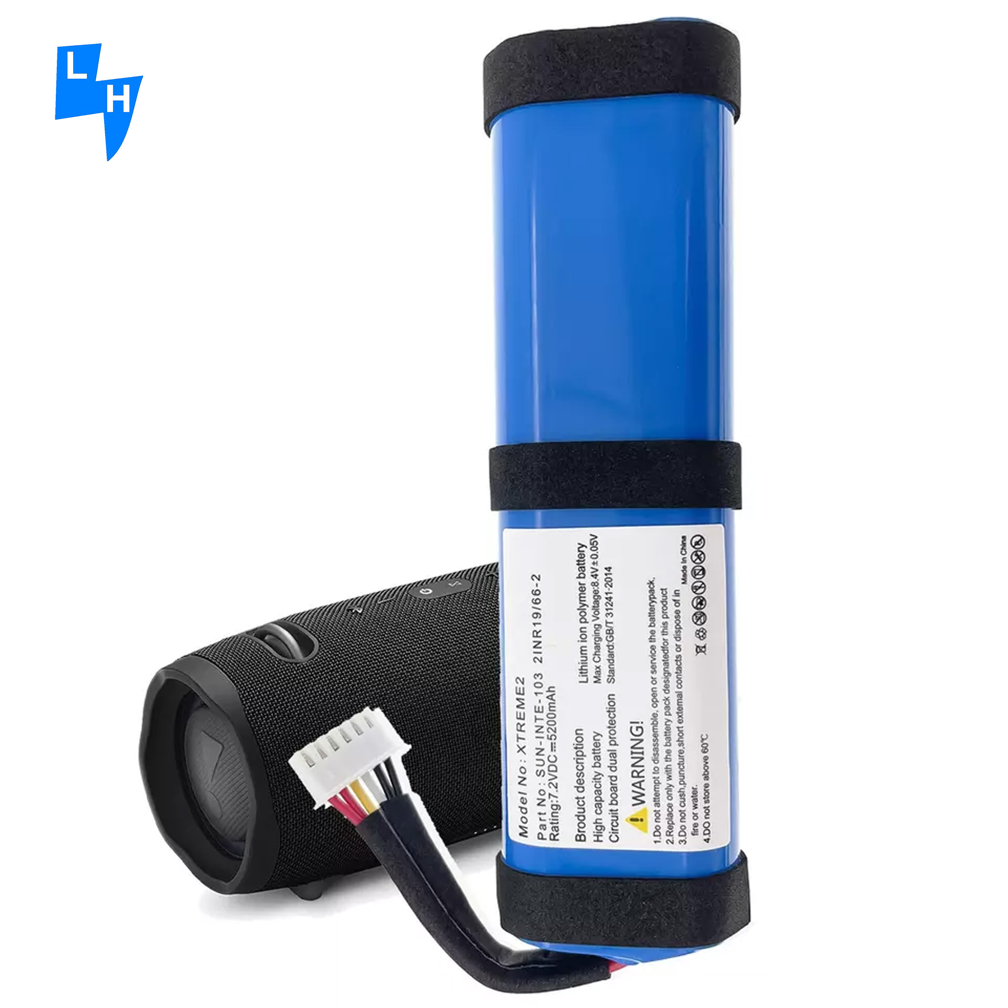 Long Lasting 7.2V 5200mah Battery for JBL-Xtreme Speaker 2INR19/66-2 SUN-INTE-103