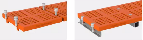 305x305x30mm Polyurethane Modular Dewatering Mesh Screen Fixing With PU Blot