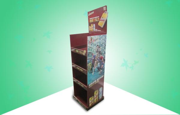 OEM / ODM Four Shelf Cardboard Display Stands , Bear Cardboard Advertising