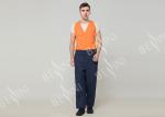 Double Stitching Safety Work Clothes High Visable Orange Jacket Bib Pants Suit
