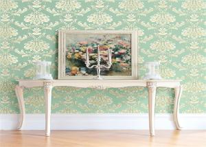 China High End Flower Feature Wall Wallpaper Fireproof With European Style on sale