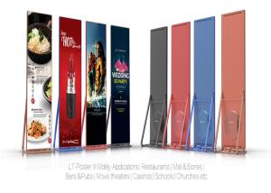 China P2.5mm Floor Stand Poster LED Display, Portable LED Poster Board Full Color for exhibitions, Airports,Stations wholesale