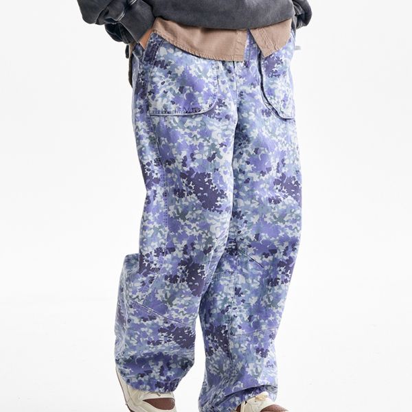 Custom Logo Sweatpants Canvas 100% Cotton Windproof Breathable Cargo Pants Men Loose Wide Leg Tactical Elastic Waist Workwear